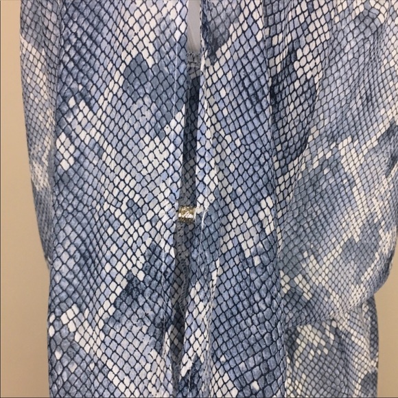 WHBM Blue Snakeskin Print High Lo  Dress M SOLD - Picture 4 of 7